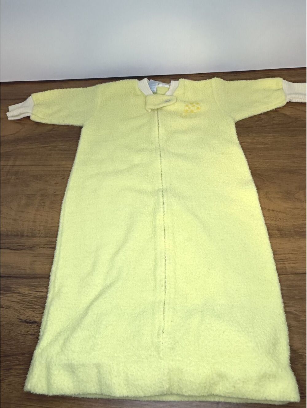 Vintage Carter's Baby Bunting  1980s Yellow Fleece Baby Bunting
